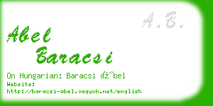 abel baracsi business card